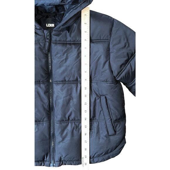 LCKR Foot Locker Black Puffer Jacket Boy's Medium - Picture 2 of 7